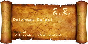 Reichman Rafael névjegykártya